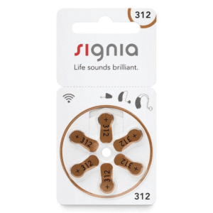 Signia size 312 Hearing Aid Batteries | 1 Packet (6 Batteries)